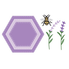 Spellbinders Etched Dies - Simple Vintage - Lavender Fields - Hexagons