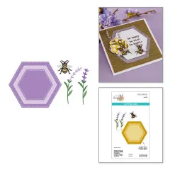Spellbinders Etched Dies - Simple Vintage - Lavender Fields - Hexagons