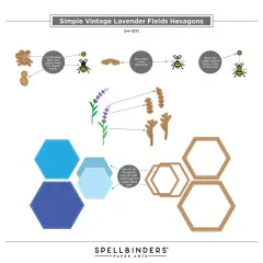 Spellbinders Etched Dies - Simple Vintage - Lavender Fields - Hexagons