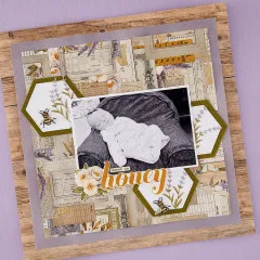 Spellbinders Etched Dies - Simple Vintage - Lavender Fields - Hexagons