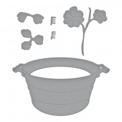 Spellbinders Etched Dies - Nasturtium and Galvanized Wash Bucket