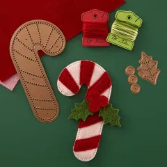 Spellbinders Etched Dies - Felt Candy Cane