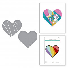 Spellbinders Etched Dies - Pieced Heart