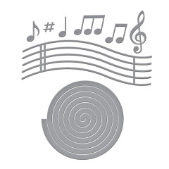 Spellbinders Etched Dies - Bibi's Musical Notes - Musical Notes & Stave Pop-Up