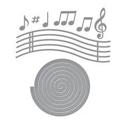 Spellbinders Etched Dies - Bibi's Musical Notes - Musical Notes & Stave Pop-Up