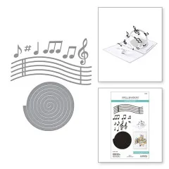 Spellbinders Etched Dies - Bibi's Musical Notes - Musical Notes & Stave Pop-Up