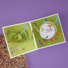 Spellbinders Etched Dies - Bibi's Musical Notes - Musical Notes & Stave Pop-Up