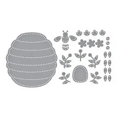 Spellbinders Etched Dies - Summer Felt Stitch & Create - Floral Beehive