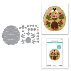 Spellbinders Etched Dies - Summer Felt Stitch & Create - Floral Beehive