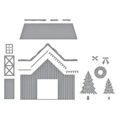 Spellbinders Etched Dies - Country Christmas - Christmas Barn