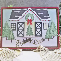 Spellbinders Etched Dies - Country Christmas - Christmas Barn