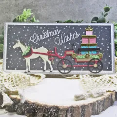 Spellbinders Etched Dies - Country Christmas - Christmas Horse-Drawn Wagon