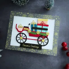 Spellbinders Etched Dies - Country Christmas - Christmas Horse-Drawn Wagon