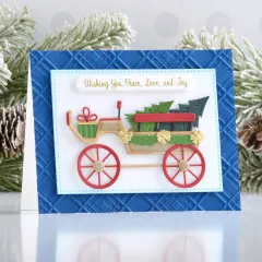 Spellbinders Etched Dies - Country Christmas - Christmas Horse-Drawn Wagon