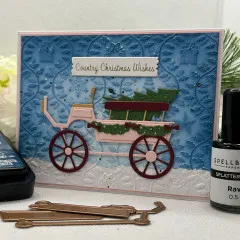Spellbinders Etched Dies - Country Christmas - Christmas Horse-Drawn Wagon