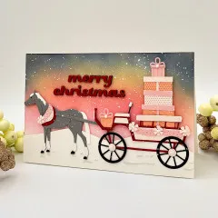 Spellbinders Etched Dies - Country Christmas - Christmas Horse-Drawn Wagon