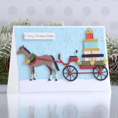 Spellbinders Etched Dies - Country Christmas - Christmas Horse-Drawn Wagon