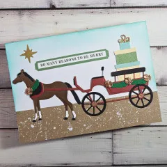 Spellbinders Etched Dies - Country Christmas - Christmas Horse-Drawn Wagon