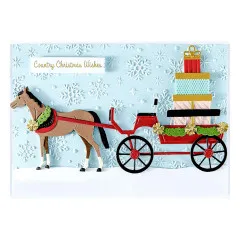 Spellbinders Etched Dies - Country Christmas - Christmas Horse-Drawn Wagon