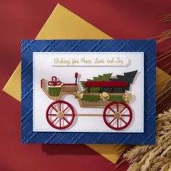 Spellbinders Etched Dies - Country Christmas - Christmas Horse-Drawn Wagon