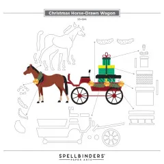 Spellbinders Etched Dies - Country Christmas - Christmas Horse-Drawn Wagon
