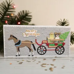 Spellbinders Etched Dies - Country Christmas - Christmas Horse-Drawn Wagon