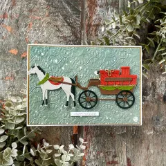 Spellbinders Etched Dies - Country Christmas - Christmas Horse-Drawn Wagon