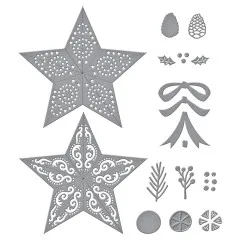 Spellbinders Etched Dies - Country Christmas - Barn Star Wreath