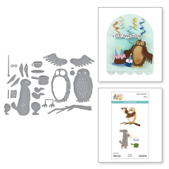 Spellbinders Etched Dies - Say Cheese Classic Pooh Birthday - Rabbit & Owl