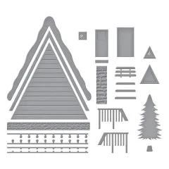 Spellbinders Etched Dies - Simon Hurley - Ski-son's Greetings - Ski Lodge