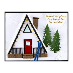 Spellbinders Etched Dies - Simon Hurley - Ski-son's Greetings - Ski Lodge