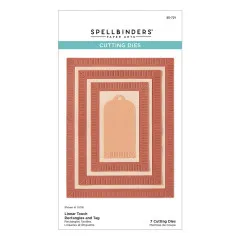 Spellbinders Etched Dies - Happier Hour - Linear Touch Rectangles and Tag