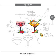 Spellbinders Etched Dies - Happier Hour - Sip Sip Ole'