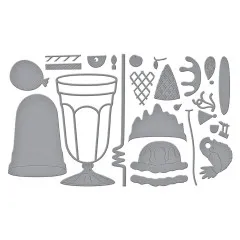 Spellbinders Etched Dies - Happier Hour - Fountain Wishes