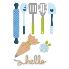 Spellbinders Etched Dies - Make It & Bake It - Fluff, Frost & Roll