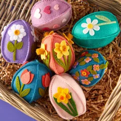 Spellbinders Etched Dies - 3D Felt Décor - Spring Eggs & Flowers