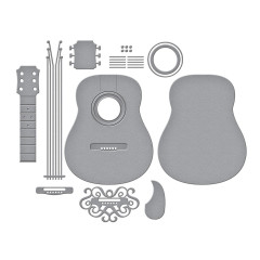 Spellbinders Etched Dies - Bibi's Musical Notes - Majestic Guitar