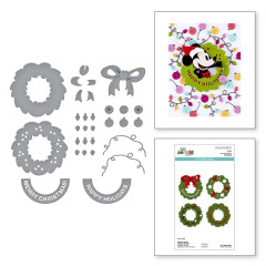 Spellbinders Etched Dies - Classic Mouse Christmas - Classic Mouse Holiday Wreath