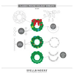 Spellbinders Etched Dies - Classic Mouse Christmas - Classic Mouse Holiday Wreath
