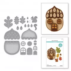 Spellbinders Etched Dies - Felt Autumn Acorn House