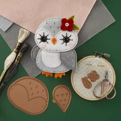 Spellbinders Etched Dies - Felt Snowy Owl