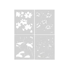 Hero Art - Layering Stencils - Tranquil Garden - Lotus Field