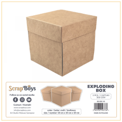 ScrapBoys - Exploding Box - braun - 10x10x10 cm