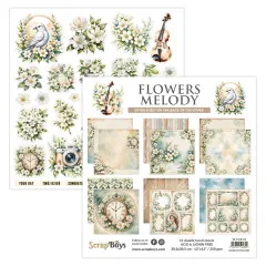ScrapBoys - 12x12 Paper Pad - Flowers Melody