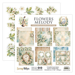 ScrapBoys - 8x8 Paper Pad - Flowers Melody