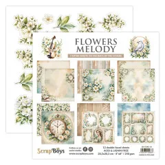 ScrapBoys - 8x8 Paper Pad - Flowers Melody
