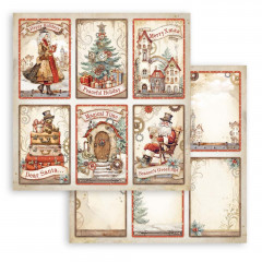 Stamperia 2-seitiges 12x12 Designpapier - Gear up for Christmas - 6 Cards