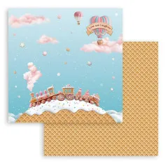 Stamperia 2-seitiges 12x12 Designpapier - Candy Christmas - Train