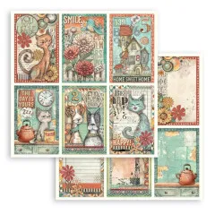 Stamperia 2-seitiges 12x12 Designpapier - Furry Friends - 6 Cards