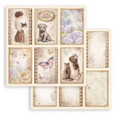 Stamperia 2-seitiges 12x12 Designpapier - Quiet Days - 6 Cards